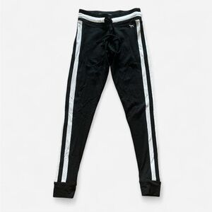 PINK Victoria's Secret Black and White Leggings with Athletic Stripes